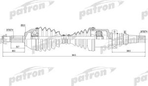 Полуось (привод в сборе, приводной вал) Patron передняя правая для Ford Focus I 1998-2004. Артикул PDS0179