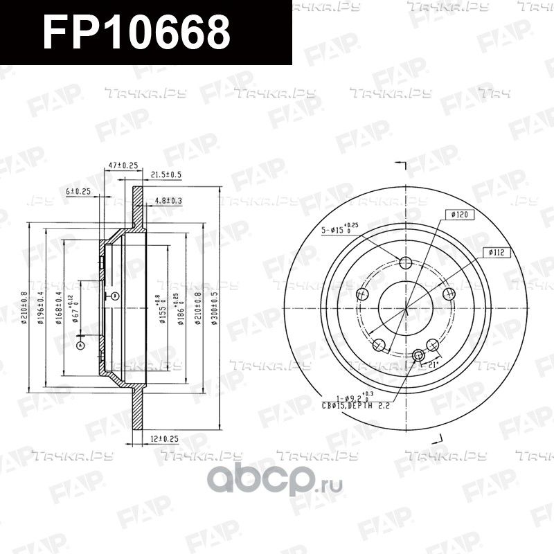 Тормозной диск FP10668 (FAP). Артикул FP10668