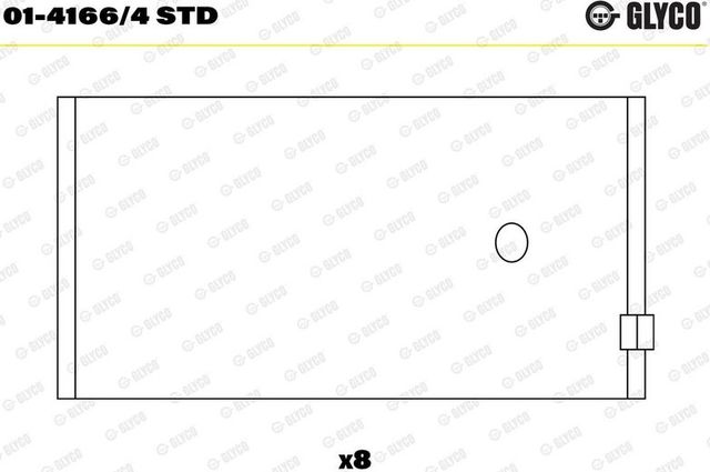 Вкладыши шатунные Glyco для Ford Scorpio II 1996-1998. Артикул 01-4166/4 STD