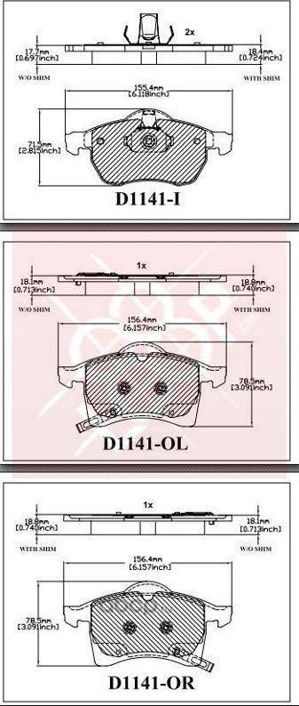 Колодки тормозные дисковые передние MX1141 (Frictionmaster). Артикул MX1141