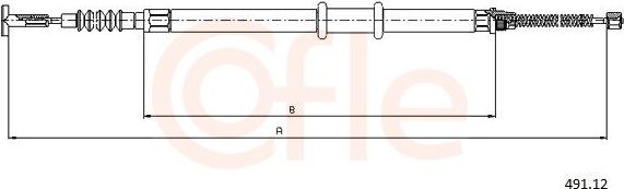 Трос ручника (тросик ручного тормоза) Cofle. Артикул 491.12