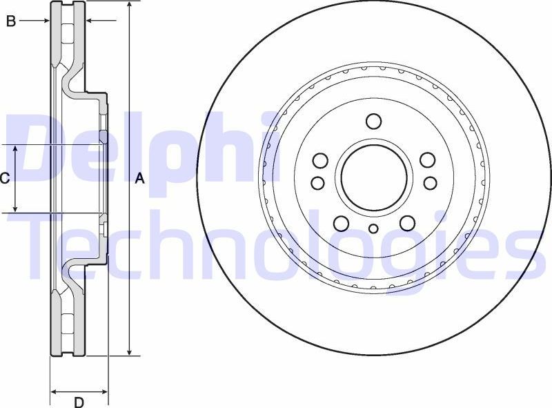Тормозной диск Delphi. Артикул BG9175C