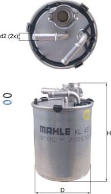 Топливный фильтр Mahle-Knecht. Артикул KL 497D