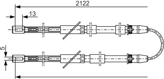 Трос ручника (тросик ручного тормоза) Bosch. Артикул 1 987 482 010