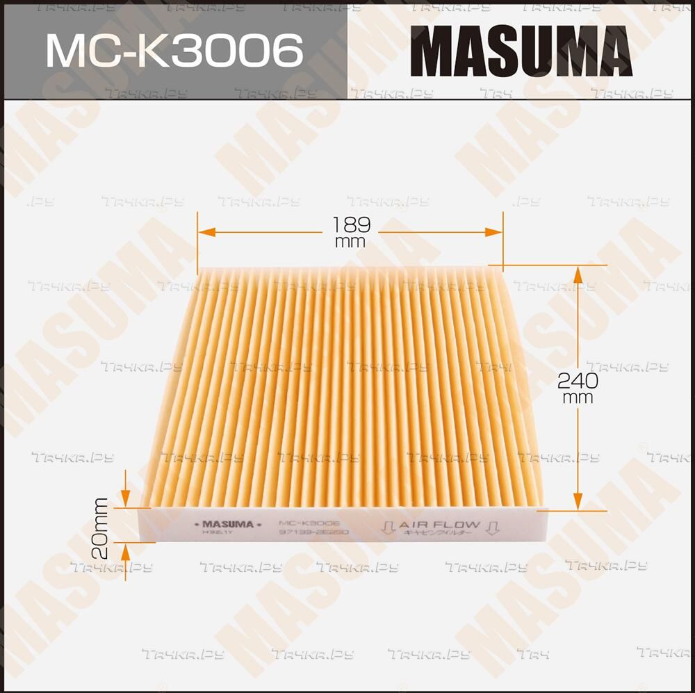 Салонный фильтр Masuma. Артикул MC-K3006