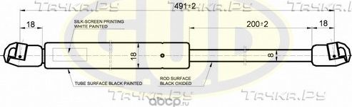 АМОРТИЗАТОР БАГАЖНИКА SKO OCTAVIA II (1Z5) 0204- 480N L=490,5200MM G.U.D.. Артикул GGS020496