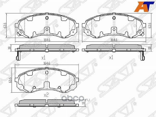 Колодки тормозные FR HYUNDAI STAREXH1 08- (SAT). Артикул ST581014HA50