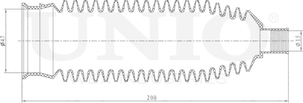 Пыльник рулевой рейки, комплект (Unio). Артикул DUC-20011K