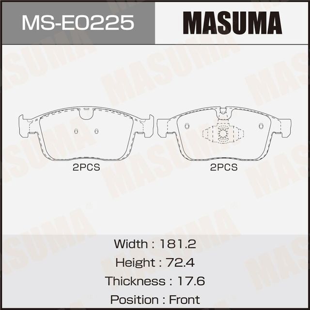 Колодки дисковые MASUMA Masuma. Артикул MSE0225