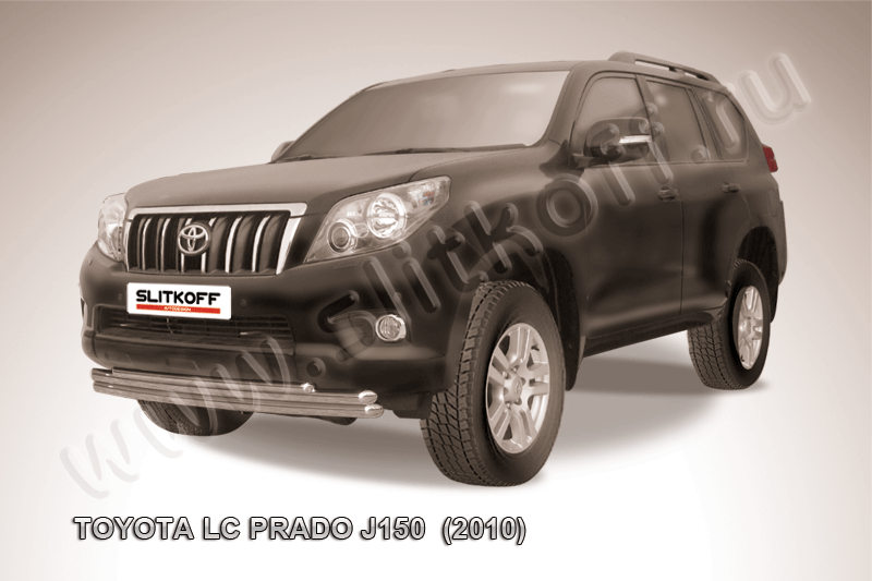 Защита Slitkoff переднего бампера d57/57/42 тройная радиусная для Toyota Land Cruiser Prado 150 2009-2013. Артикул TOP009