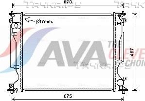 Радиатор охлаждения двигателя AVA. Артикул TO2717