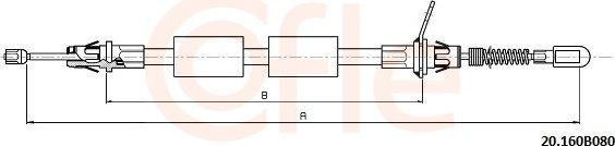 Трос ручника (тросик ручного тормоза) Cofle задний левый для Chrysler Voyager IV 2000-2008. Артикул 92.20.160B080