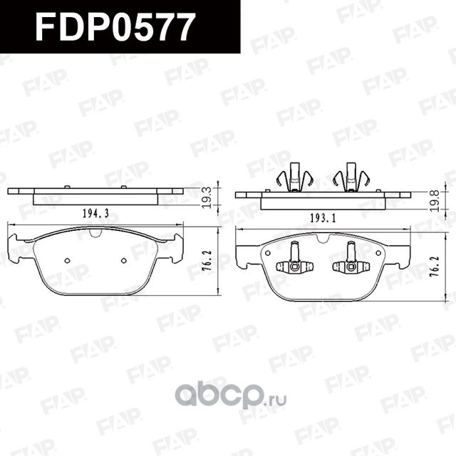 Колодки тормозные передние (FAP). Артикул FDP0577