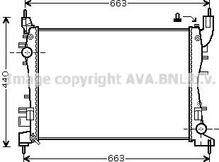 Радиатор охлаждения двигателя AVA. Артикул FTA2358