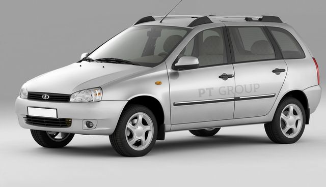 Рейлинги продольные PT Group Усиленные под крышу с ребром для Lada Kalina универсал 2004-2013 Серебристый муар. Артикул 01170705