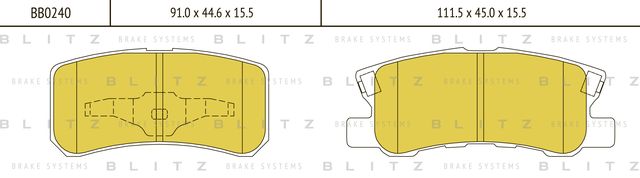 Колодки тормозные MITSUBISHI PAJERO 00- задн. (Blitz). Артикул BB0240