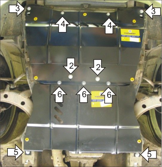 Защита Мотодор для картера, КПП Subaru Forester II SG 2002-2008. Артикул 02208