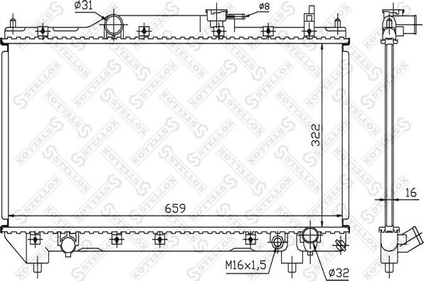 Радиатор охлаждения двигателя Stellox. Артикул 10-25113-SX