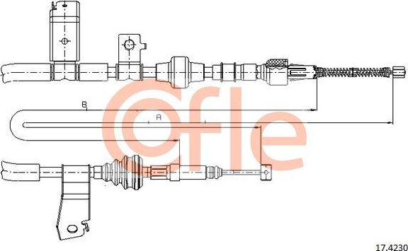 Трос ручника (тросик ручного тормоза) Cofle. Артикул 92.17.4230