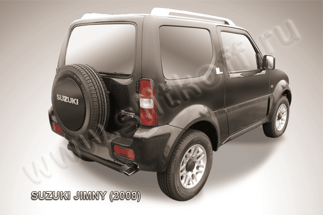 Защита Slitkoff заднего бампера d57 ЧЕРНАЯ матовая для Suzuki Jimny III 1998-2012. Артикул SJ009B