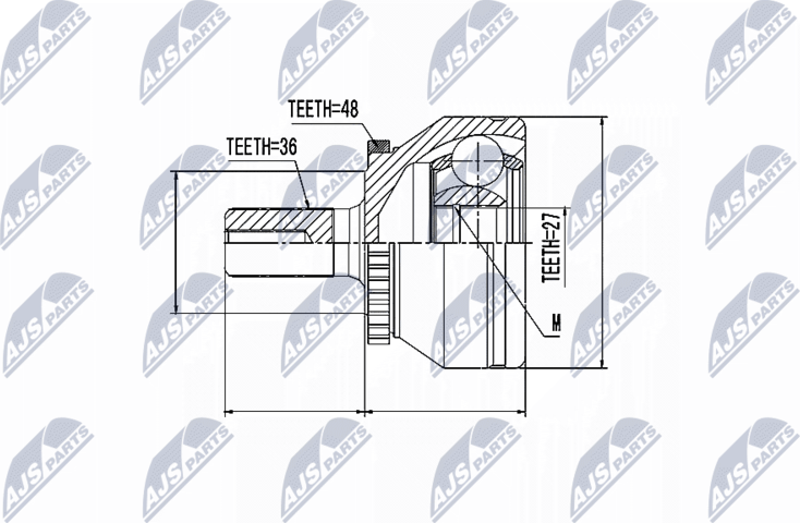 Шрус наружный (граната) NTY. Артикул NPZ-VV-017