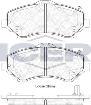 Тормозные колодки Icer передние для Dodge Nitro 2006-2012. Артикул 181908