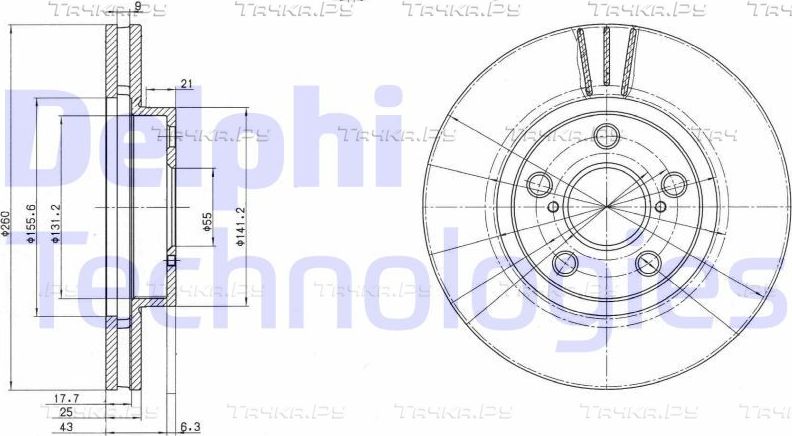 Тормозной диск Delphi. Артикул BG3347