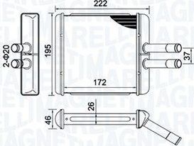 Радиатор отопителя (печки) Magneti Marelli. Артикул 350218429000
