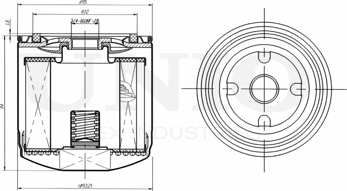 Фильтр масляный (Unio). Артикул FLT-20039