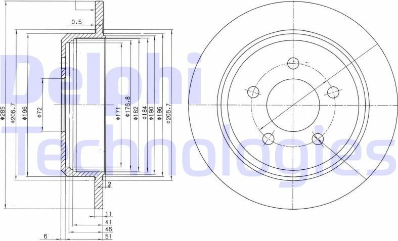 Тормозной диск Delphi. Артикул BG3073