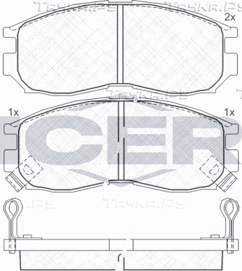Тормозные колодки Icer передние для Proton Persona I 1994-2004. Артикул 180771