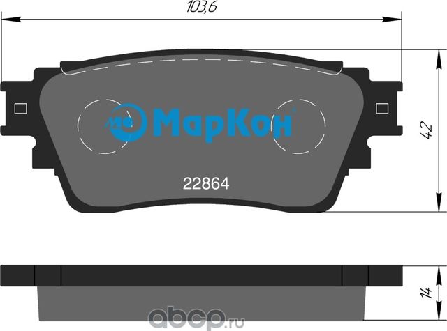 Колодки тормозные дисковые к-т задние Mitsubishi Outlander  Eclipse Cross (Markon) Markon. Артикул 504400140