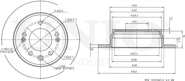 Диск тормозной (Unio). Артикул BRD-20031