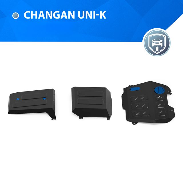 Защита Rival для картера, КПП, топливного бака и адсорбера Changan UNI-K АКПП 4WD 2020-2026. Артикул K111.8908.1