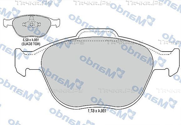Тормозные колодки Mando передние для Ford KA I 2001-2008. Артикул MBF015182