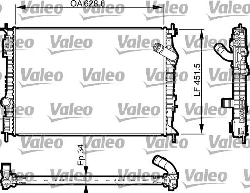 Радиатор охлаждения двигателя Valeo для Nissan Qashqai I 2011-2013. Артикул 735461