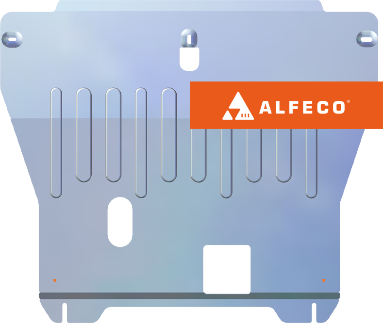 Защита алюминиевая  Alfeco (4 мм) для картера и КПП (установка на кронштейны) Exeed TXL 2020-2026. Артикул ALF.61.02AL4