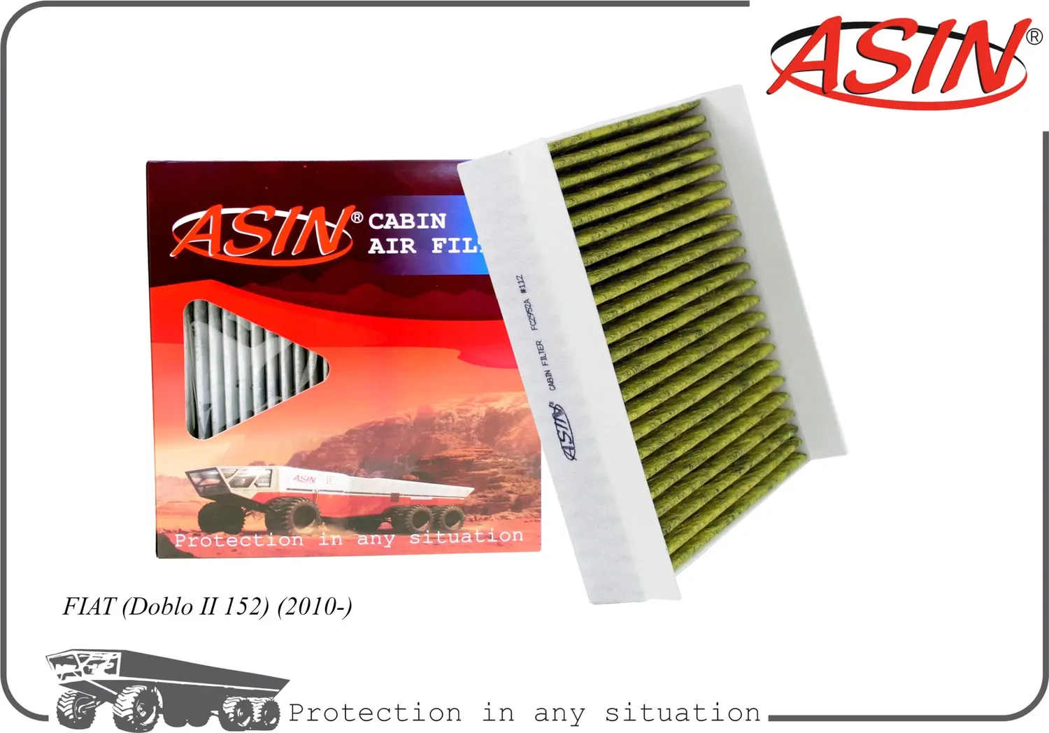 Фильтр салонный 77364561/ASIN.FC2952A (антибактериальный, угольный) ASIN Asin. Артикул ASINFC2952A