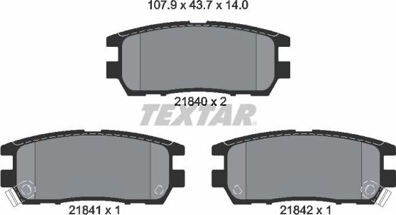 Тормозные колодки Textar. Артикул 2184002