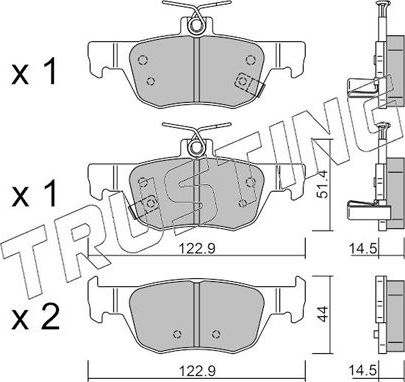 Тормозные колодки Trusting. Артикул 1226.0