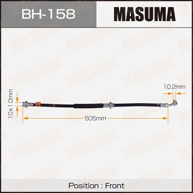 Тормозной шланг Masuma передний правый для Nissan Avenir W11 1997-2005. Артикул BH-158