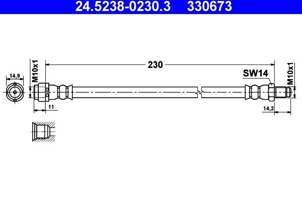 Тормозной шланг ATE. Артикул 24.5238-0230.3