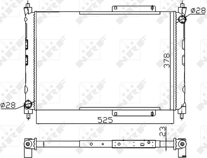 Радиатор охлаждения двигателя NRF (алюминий). Артикул 55425A