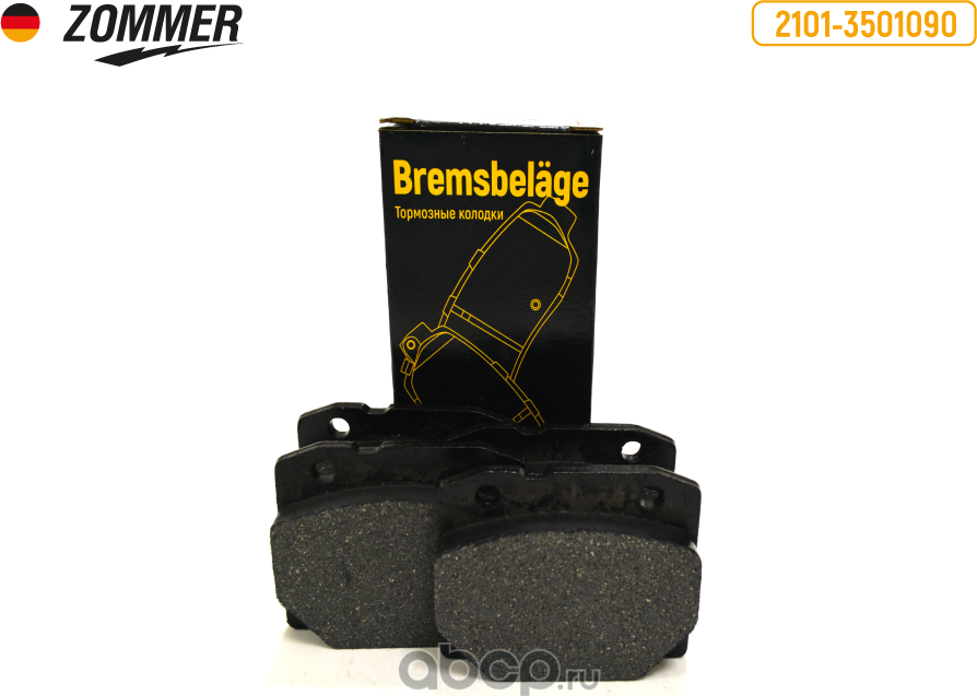 Колодки тормоз передние ВАЗ-2101-07 (ком-т 4шт) ZOMMER Zommer. Артикул Z21013501090