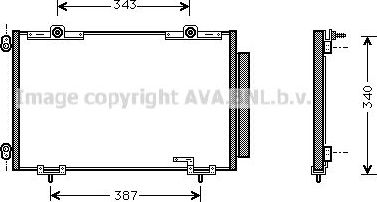Радиатор кондиционера (конденсатор) AVA (алюминий). Артикул TO5266D