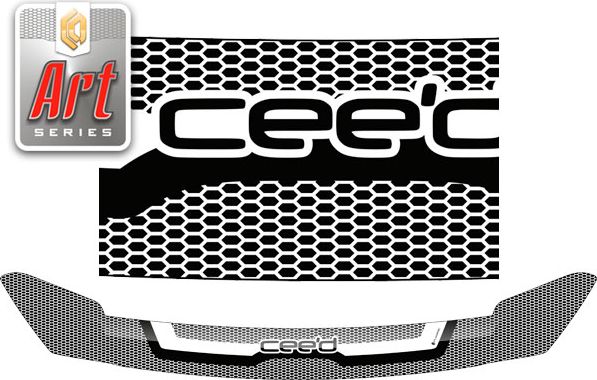 Дефлектор СА Пластик для капота (Серия Art черная) Kia Ceed  2012–2016. Артикул 2010011511714