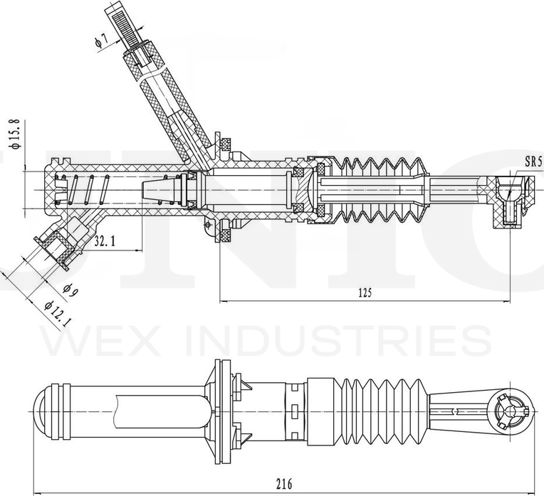 Цилиндр сцепления главный (Unio). Артикул BRC-10017