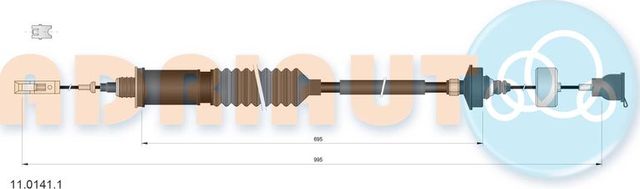 Трос сцепления Adriauto для Fiat Ulysse I 1999-2002. Артикул 11.0141.1