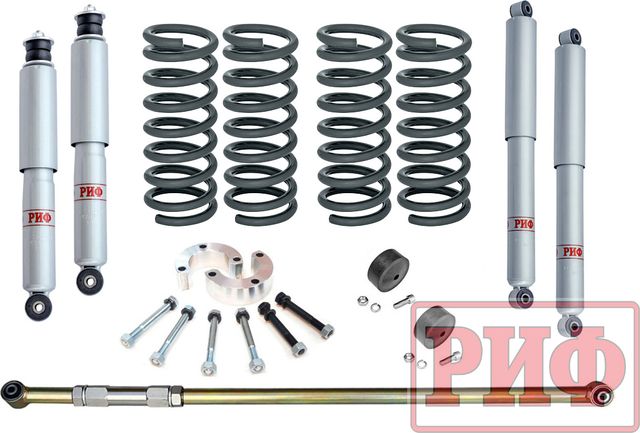 Лифт-комплект РИФ газовый для Chevrolet Niva 2123 2002-2020, лифт 30 мм, без доп нагрузки. Артикул RIF-CHN-B-G