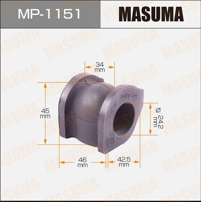 Втулки стабилизатора Masuma передние для Honda Civic VIII 2005-2012. Артикул MP-1151